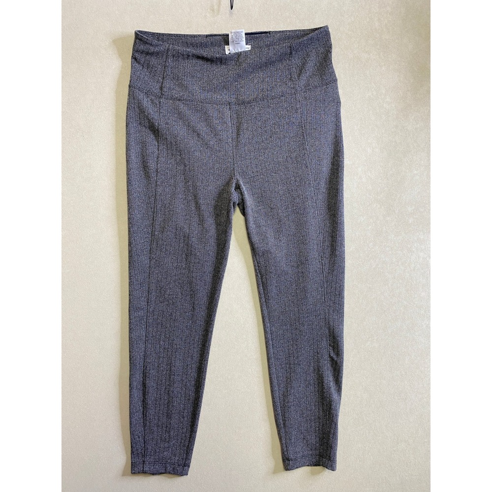 Spring + Mercer Charcoal Herringbone Skinny Pants High Rise Stretch Large SC1301